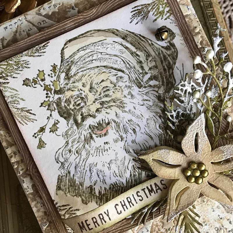 Christmas Classic Metal Cutting Dies And Clear Silicone Stamps Stencils for DIY Scrapbooking Die Cuts Papers Cards craft dies