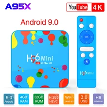 Android 9,0 ТВ приставка 4 ГБ 32 ГБ 128 ГБ H96 Мини Allwinner H6 четырехъядерный 6K H.265 Wifi HD Google плеер Youtube телеприставка PK H96 MAX