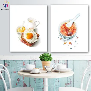 

DIY colorings pictures by numbers with colors Delicious breakfast picture drawing painting by numbers framed Home