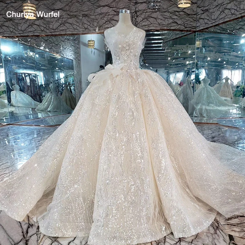 Megaoferta Htl354 Brillante Vestido De Novia Sin Tirantes 2019 Sin Mangas Lazo Grande Vestido De Baile Vestidos De Boda Vestido De Tren Largo May 2020