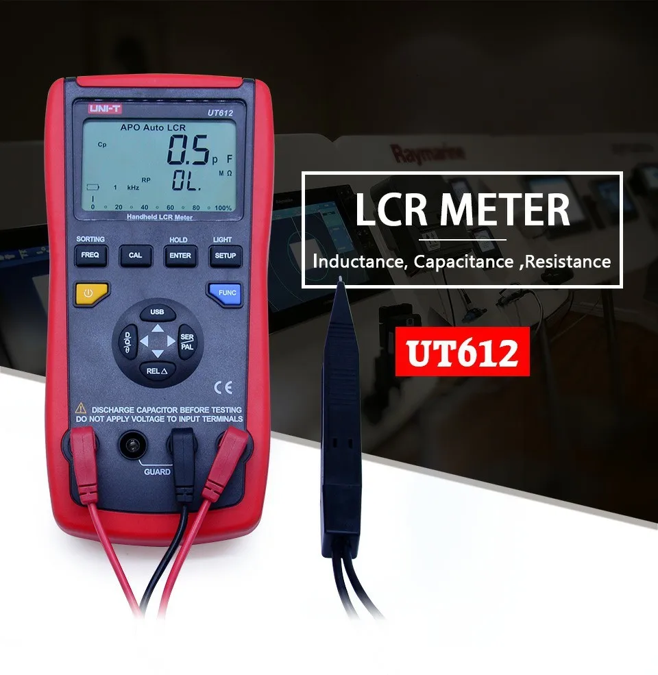Цифровой LCR метр цифровой мост тест er индуктивность емкость Сопротивление метр частота тест USB интерфейс UNI-T UT611 UT612
