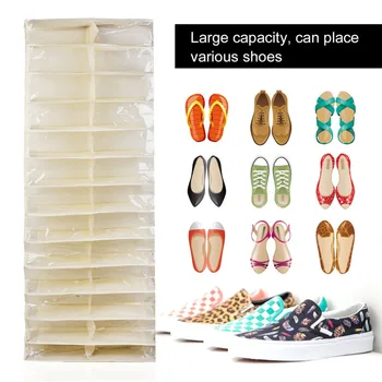 

26 Pockets PVC Shoe Rack Storage Organizer Waterproof Holder Folding Door Closet Hanging Space Saver with 3 Color