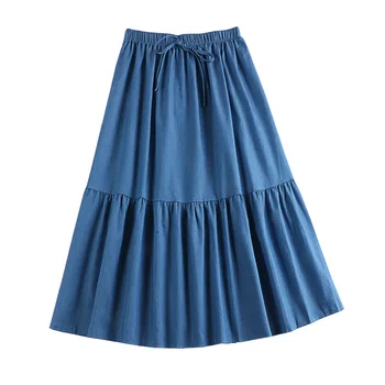 

Women Summer Solid Skirts Fashion High Waist Clothing Streetwear Candy Color Loose Pleated A-Line Skirt Summer Harajuku D506