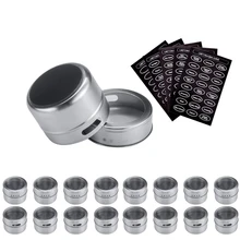 Spice-Jar-Set Storage-Container Stickers Pepper Seasoning Magnetic Stainless-Steel LMETJMA