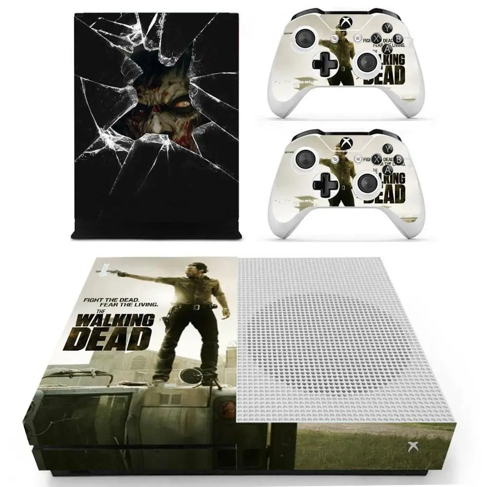 Наклейка s The Walking Dead для Xbox One S кожа Виниловая наклейка Pegatina для Xbox one тонкая консоль и два контроллера - Цвет: YS-xboxoneS-0409