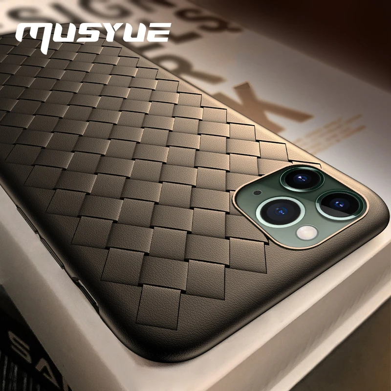 Роскошный чехол Musyue для телефона iPhone 11 Por 2019 с ткацким узором Pro Max 7 8 Plus X XR Xs