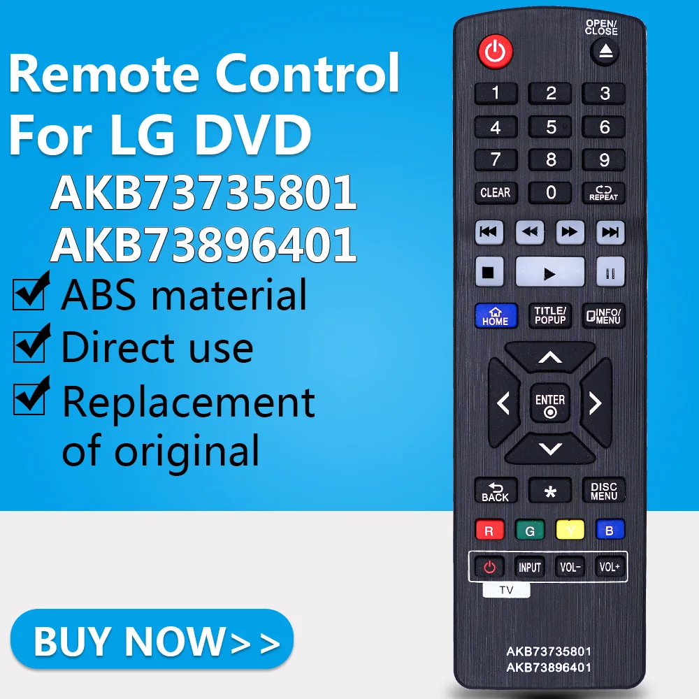 Пульт дистанционного управления для DVD-плеера LG Blu-Ray AKB73735801 AKB73896401 BP330 BP135 |
