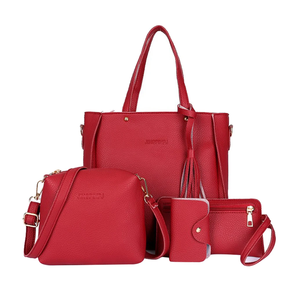 4 in 1 Tote Bag for Women Girls Shoulder Bags Handbags Purse Set,