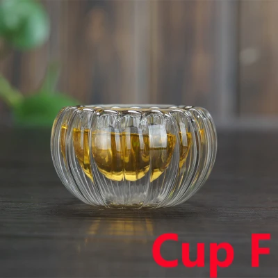 CUP F Стеклянная термоустойчивая чашка, устойчивая бутылка для чая, набор для чая, чашка, чаша для чая, церемония кунг-фу, керамический цветок, чашка с кофе - Цвет: CUP F