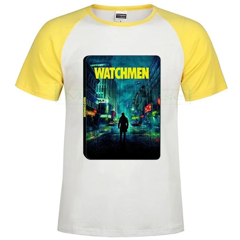 2020One piece Watchmen футболка Летняя белая футболка Графический camiseta masculina забавная уличная футболка мандалориан - Цвет: Raglan yellow 214