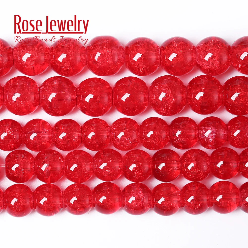 Red Cracked Quartz Natural Stone Beads Beads For Jewelry Making 8 10 12 mm Crystal Round Beads