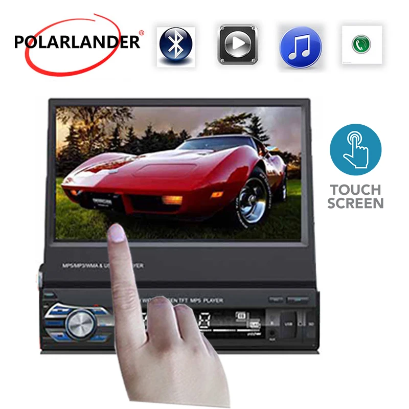 7-дюймовый 1 Din автомобильный радиоприемник с Bluetooth Wince сенсорный экран MirrorLink FM BT USB