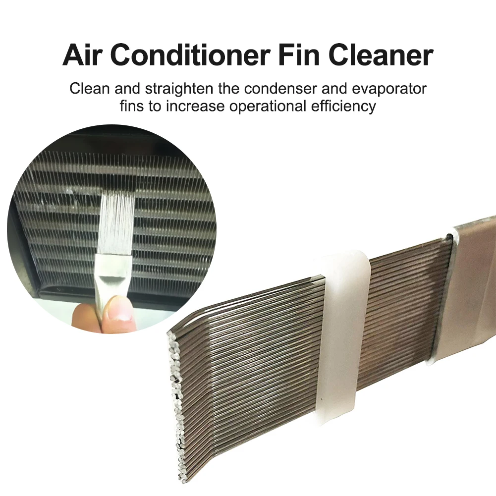 Air Conditioning Fin Cleaning Comb Stainless Steel Fin Straightener Brush Air Conditioner Cleaning Tool #W0