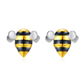 

Cute Epoxy Sweet Little Bee 925 Sterling Silver Stud Earrings For Women Simple Fresh Korean Ear Jewelry Gifts