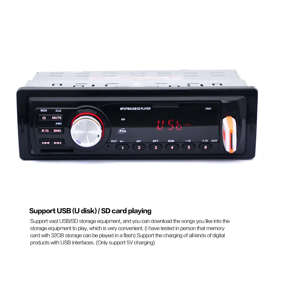 Автомобильный радиоприемник с Bluetooth автомобильный стерео радио FM Aux вход приемник SD USB 12 В в-тире 1 din автомобильный MP3 мультимедийный плеер дропшиппинг