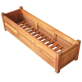 

100x30x25 cm Garden Raised Bed Acacia wood Flower Pots Succulent Plants Nursery Garden Planter Box Flower Trough Pot Supplies