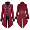 Mens Steampunk Black Velvet Tailcoat Jacket Gothic Victorian Medieval Cosplay Costume Pirate Renaissance Tuxedo Coats 3XL 5