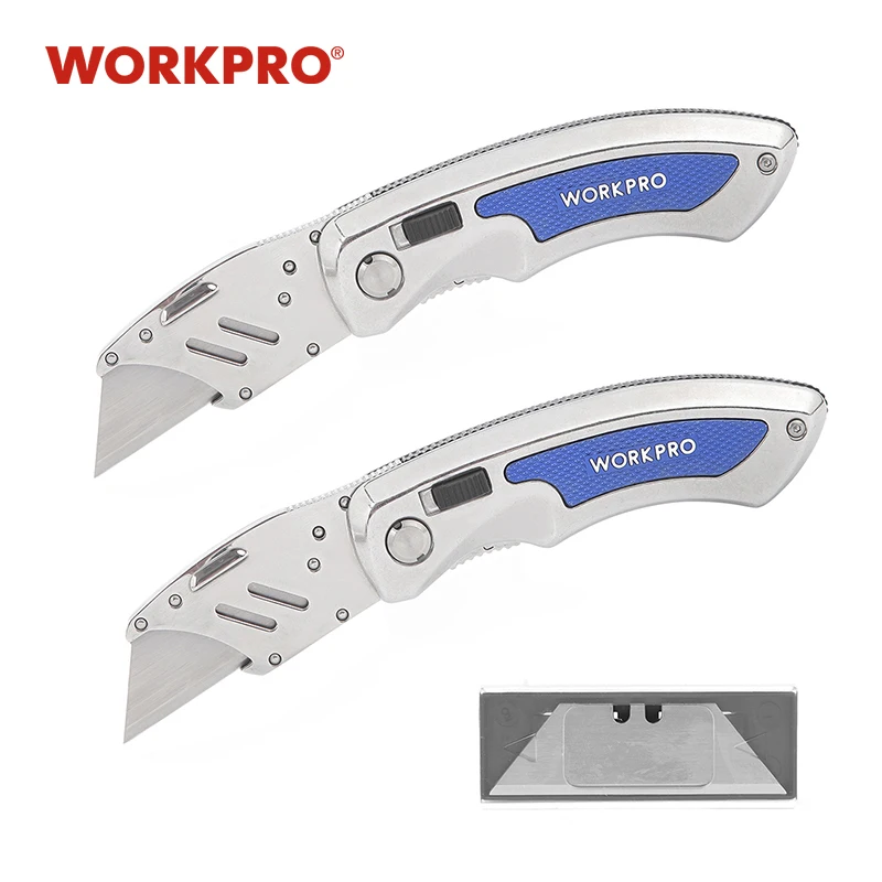 WORKPRO 2 шт. складные ножи Быстросменные лезвия нож из нержавеющей стали с 10