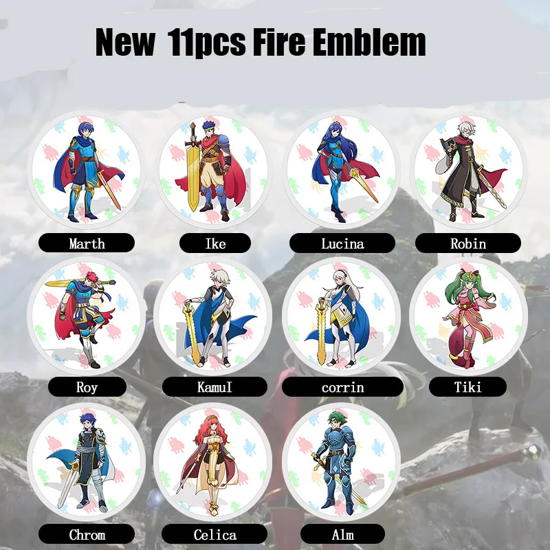 11 pcs Fire Emblem 24 шт. NTAG215 Zelda NFC карта 20 Heart Wolf Revali Mipha Daruk Urbosa для amiibo игры Легенда дыхания диких NS переключатель - Цвет: 11 pcs Fire Emblem
