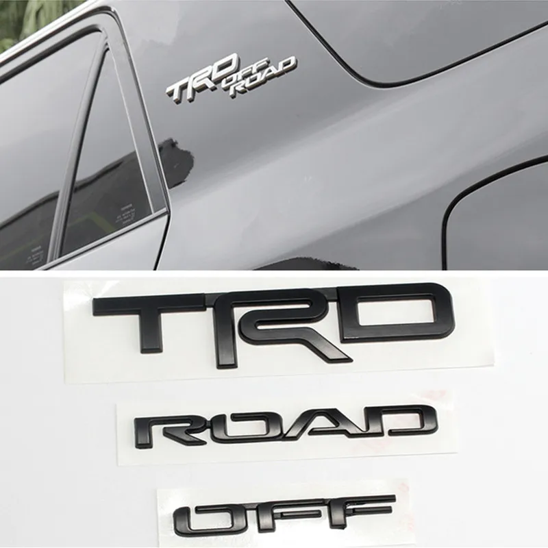 

For Toyota Tacoma Reiz Prado Corolla Auris for TRD OFF ROAD Emblem Car Rear Trunk Decal Abs Decoration Car Side Sticker Styling