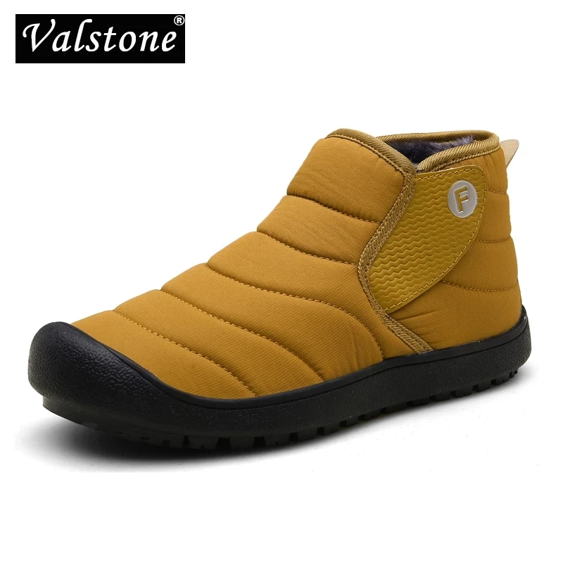 Valstone-Botines forrados de felpa para hombre y mujer, botas de nieve cálidas, zapatos antideslizantes para exteriores, zapatillas Unisex, talla 36-48, Invierno