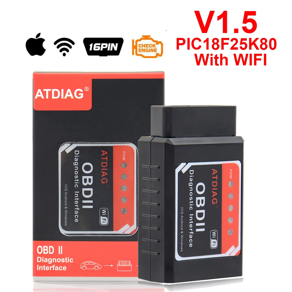 ELM327 WIFI OBD 2 диагностики OP COM Автосканер ELM327 ODB2 Bluetooth iCar2 ELM 327 в 1,5 автомобиля диагностический инструмент EML327 OBD2 сканер ELM327 WI-FI Pic18f25k80 - Цвет: ELM327 WIFI