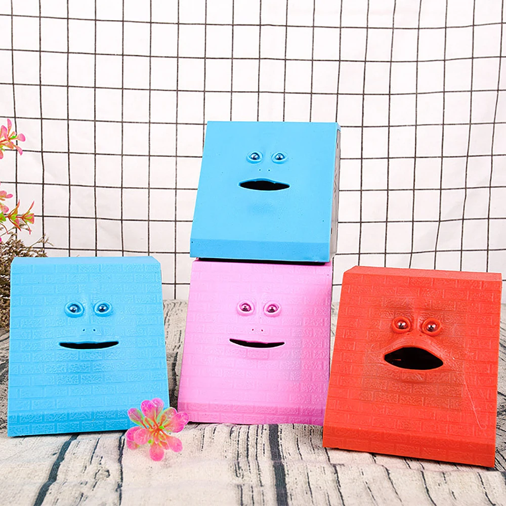  Creative Human Face Automatic Saving Bank Chewing Piggy Bank Cat Safe Box Savings Money Intelligent