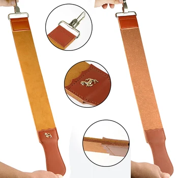 

Men Dual Layer Barber Leather Sharpening Strap Hanging Easy Apply Folding Polisher Hair Cutting Tool Straight Razor Strop Salon