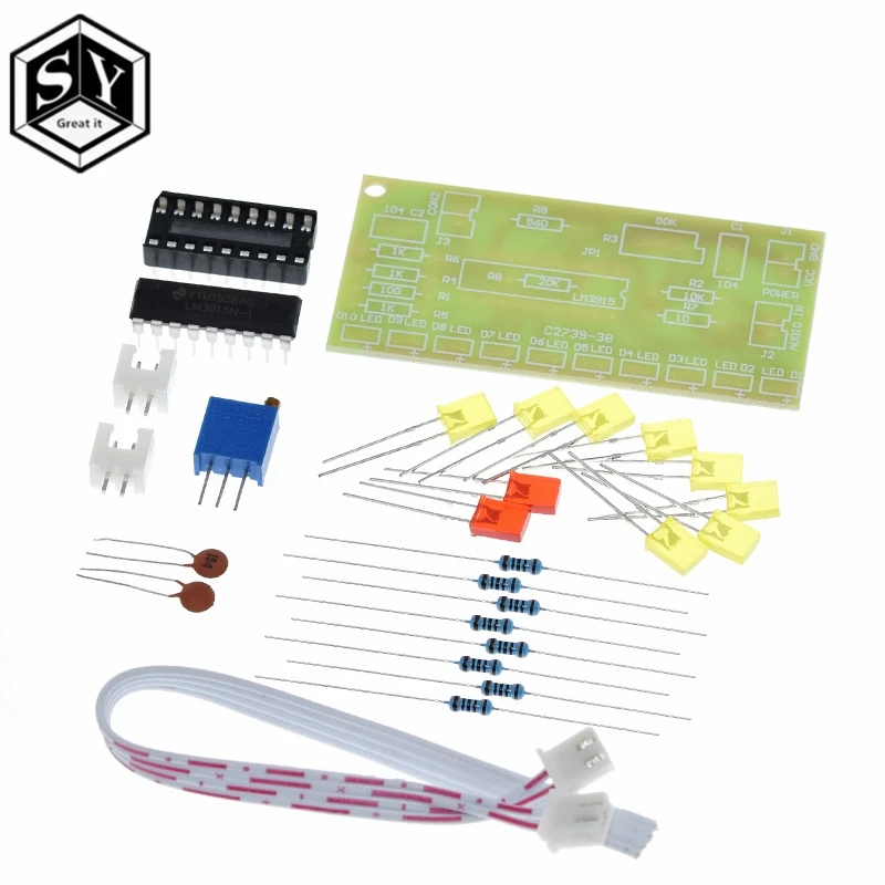 DIY LM3915 10 Section Audio Level Indicator Kit Electronic Audio Indicator Suite 