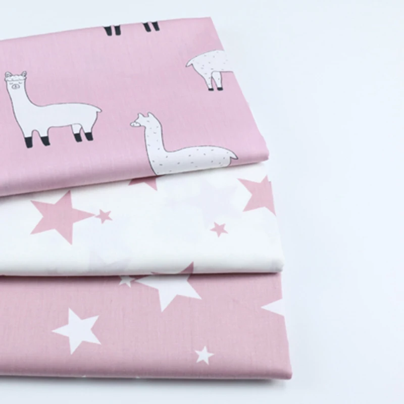 Alpacas напечатанная хлопковая ткань для изготовления платьев, подушек, одеял для шитья детской простыни, Текстиль