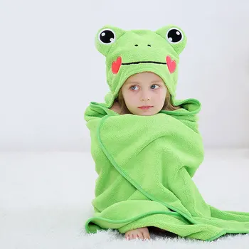 

Soft Baby Hooded Bath Towel Square Flannel Cartoon Cap Children Water Absorption HKS99