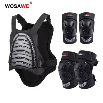 

WOSAWE Motorcycle Protective Gear Set Armor Vest Knee Elbow Pads Brace Motocross Dirt Bike Protector Support Chsest Back Guards