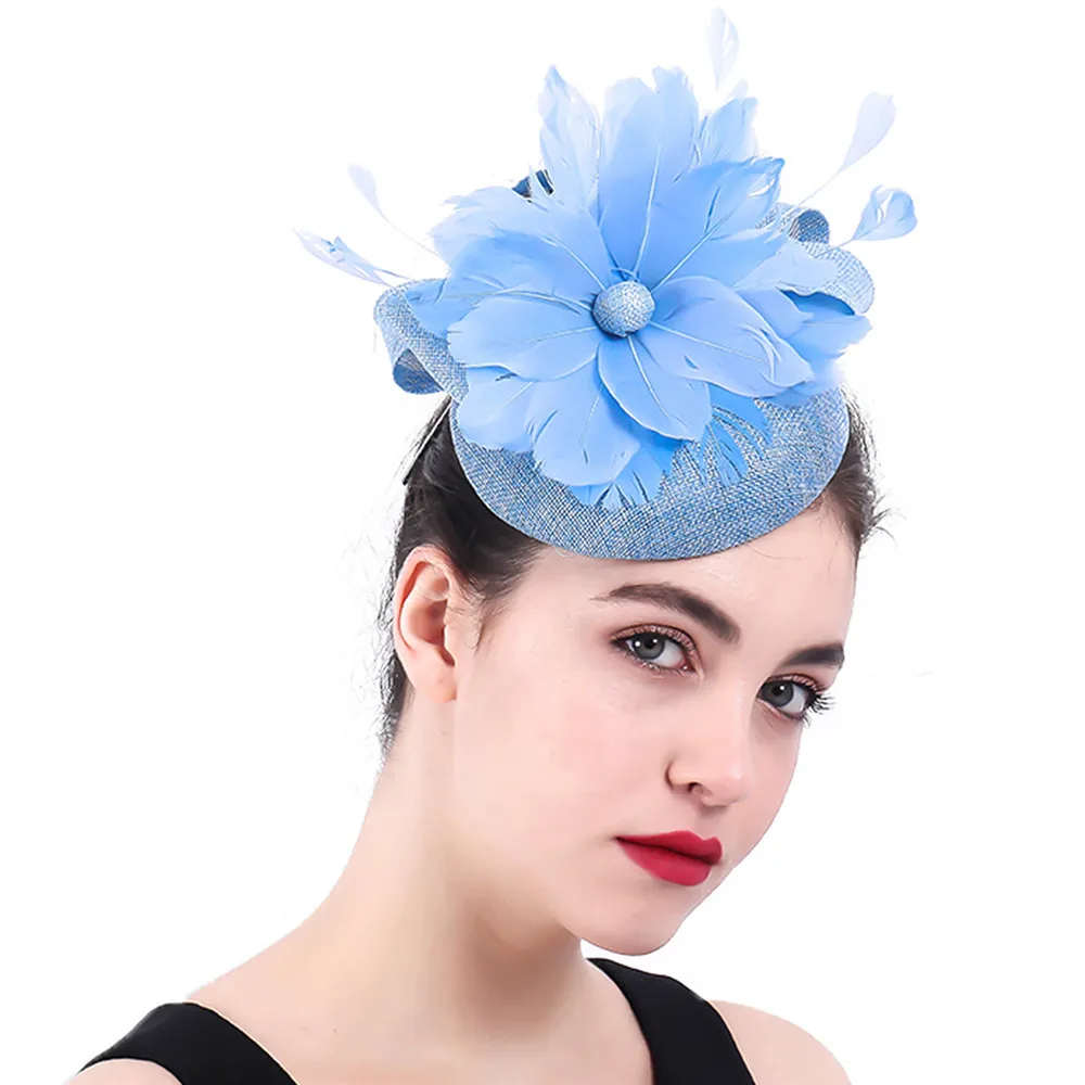 Light Blue Fashion Fascinator Bride 