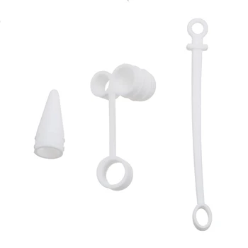 

3Pcs Stylus Touch Pencil Cap Holder Nib Cover W/ Cable Adapter Tether Kit Anti-Lost Rope For Apple Pen Protection Kit