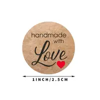 100-500pcs Vintage Kraft Paper Stickers Scrapbook Gift Stationery Label Stickers Handmade With Love Thank You For The Stickers 3