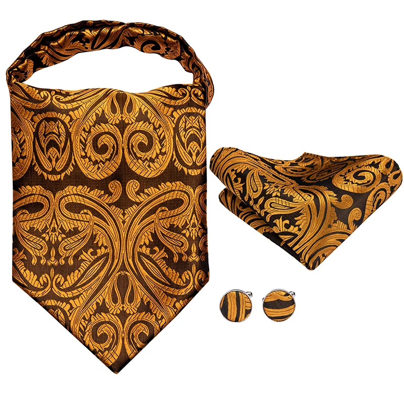 Классический Пейсли Шелковый Аскот Карманный квадратный шейный платок Ascot резинка для волос самостоятельно британский стиль джентльмен платье шарфы галстук вечерние комплект Ascot