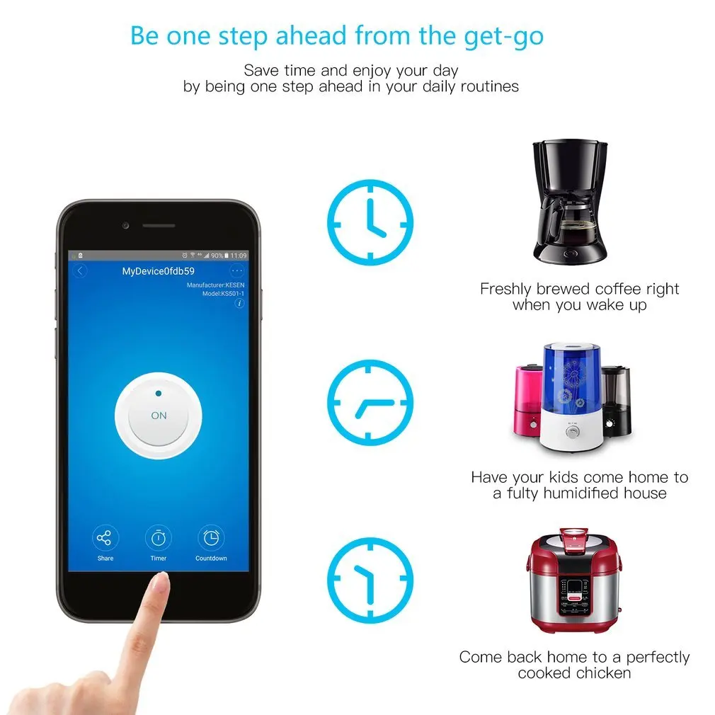 

LESHP 2pcs/set Single Port Wireless Mini Socket Smart Plug With USB Output Wifi Smart Socket 100-240V US Plug