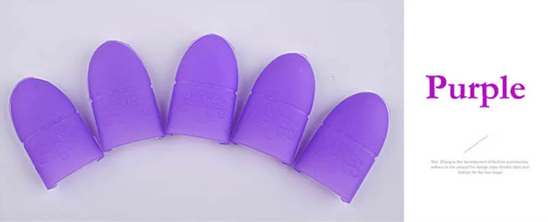 purple 5 шт./компл. лак искусство впитывающийся для ногтей лак удалить резиновую палец Кепки многоразовая гелевая Лаки Акриловые Советы легкой чистки удаления Обёрточная бумага ящик для инструментов - Цвет: purple