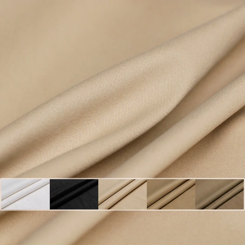 

Pearlsilk 380g/m Weight Fine Twill Sanding Elastic Cotton Windcoat Fabrics Material Autumn Women Pants Sewing Cloth Freeshipping