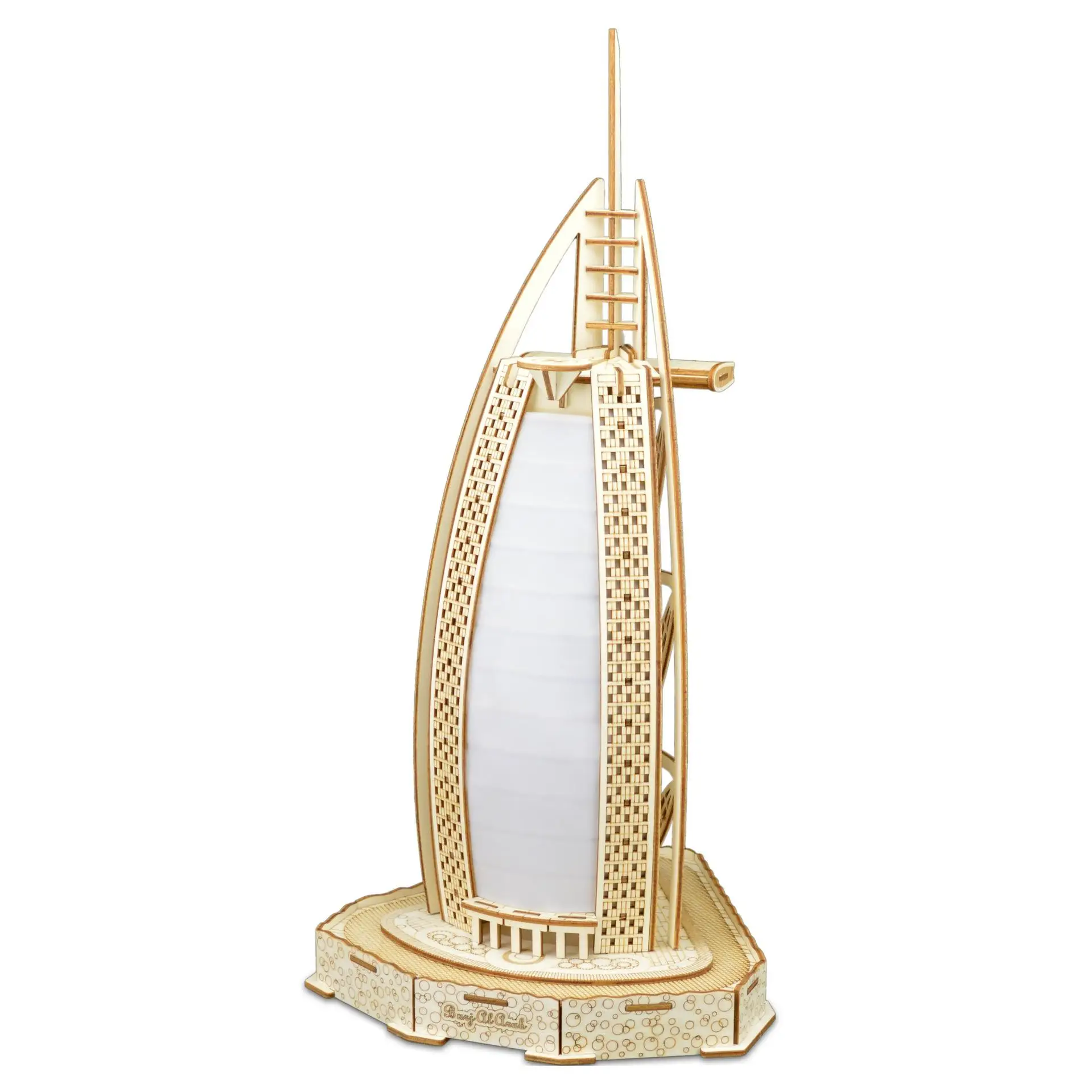 

Laser Cutting Construction 3D Puzzle Dubai De La Tour Hotel Arabia Sailing Model Home Decoration Adult Kid