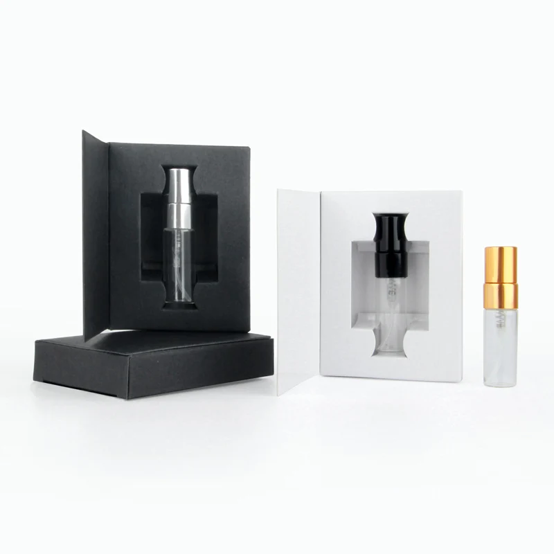 미니 향수 병, 분무기 및 유리 향수 병, 맞춤형 로고, 포장 상자, 50 개, 3ml