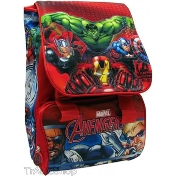 

TradeShopTraesio® - ZAINO SCUOLA ESTENSIBILE AVENGERS MARVEL KIT COMPLETO SUPER EROI +ASTUCCIO 3 ZIP