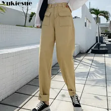 Осенние джинсы женские модные с высокой талией свободное джинсовое платье женские шаровары брюки джинсы бойфренды для женщин большие размеры