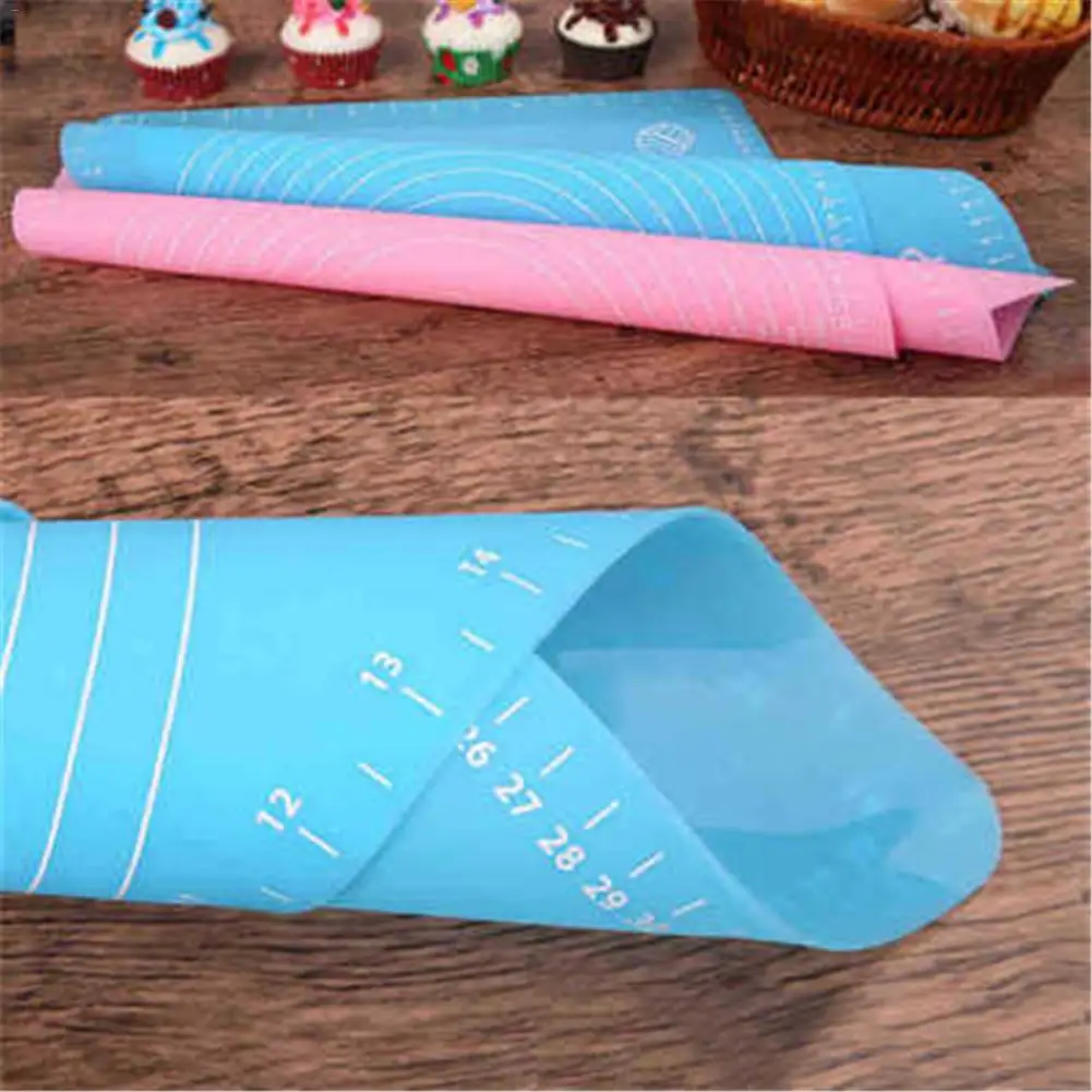 Cake Mat 1 Pc Super Big 50*40cm Non-stick Knead Dough Lace Rolling Silicone Baking Mat Cutting Fondant Pastry Sheet Pastry