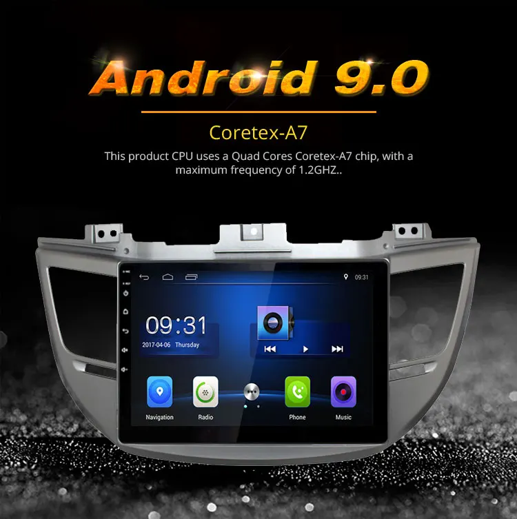 Besina 10,1 дюймов Android 9,0 Автомагнитола для hyundai TUCSON IX35 мультимедийный плеер gps навигация аудио стерео 2G+ 32G