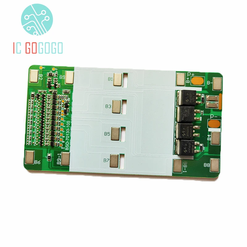 Защитная плата 10S 36V BMS Li Ion Lipo для автомобильного скутера скейтборда 16 А ~ 200
