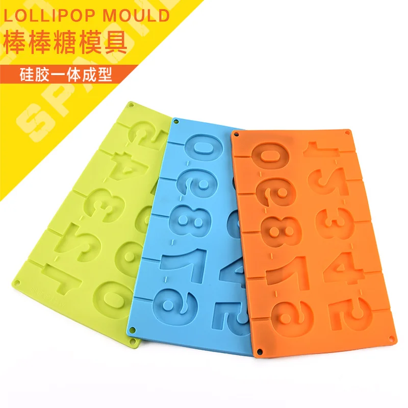 Free post Creative Silicone Cake sino mold Ice Cube 10 Digital Lollipop Mold Cream Mould Baking Tools | Дом и сад