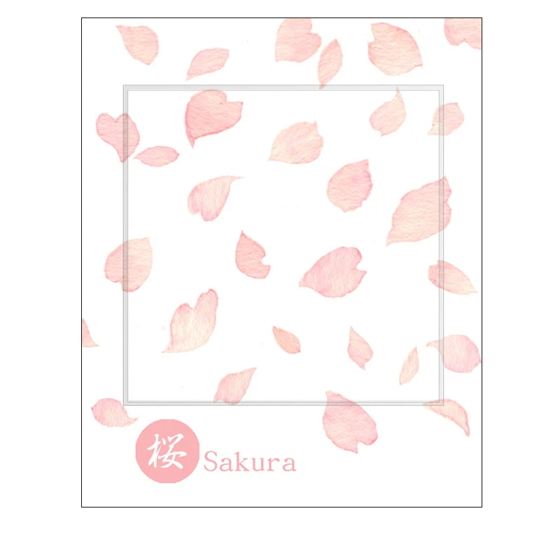 Mr Paper 30pcs/lot Japanese Cherry Blossom Memo Pads Self-adhesive Notes Spring Sakura Falling Flowers Cute Memo Pads 8 Designs - Цвет: B