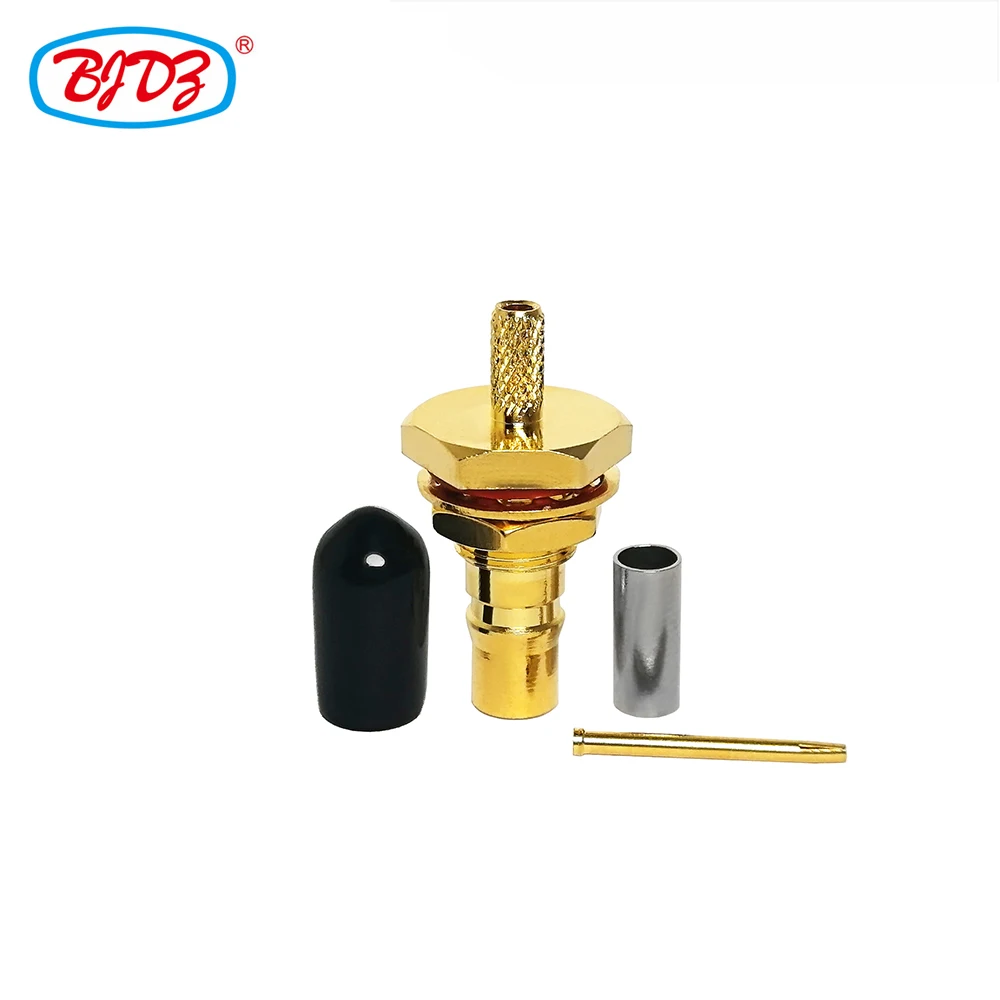 

Free Shipping 10 PCS QMA Female Bulkhead Gold-Plated RF Connector for RG174/RG316/LMR100 Cable