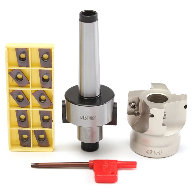 

Mill Cutter MT2 M10 &50mm Face End + 10pcs Carbide Insert APMT1604 CNC Mill Milling Cutter Insert Kit Machine Tools